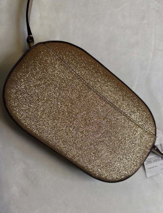 Kate Spade Glimmer Glitter Oval Camera Crossbody Bag in Gold - Picture 3 of 6